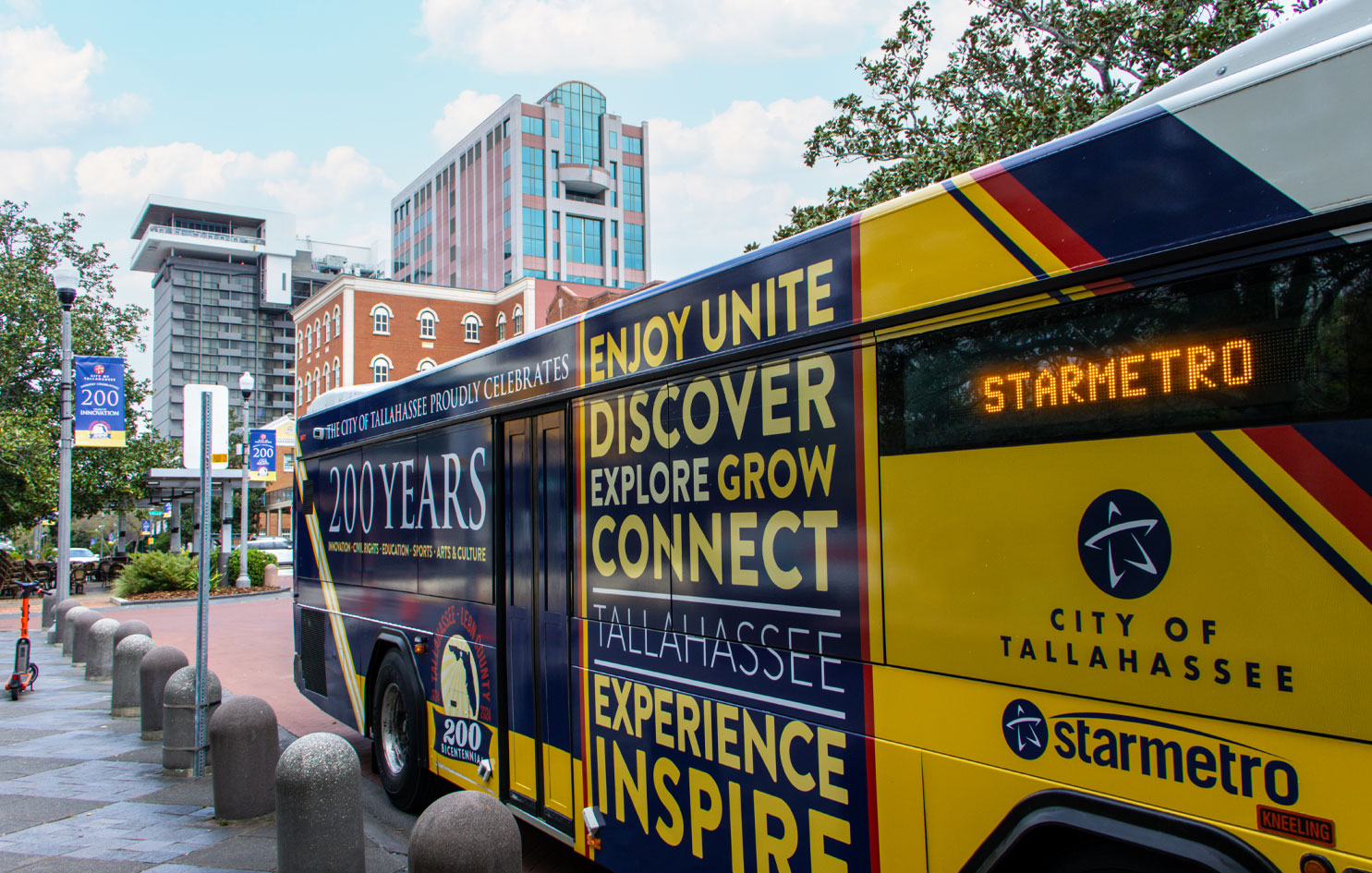 starmetro bus parked downtown