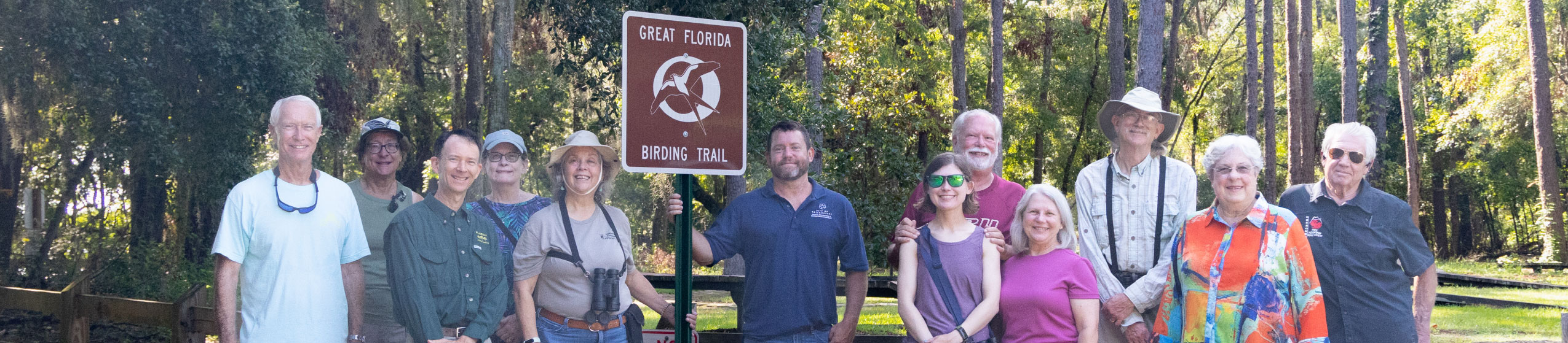 Standing at the start of the birding trail
